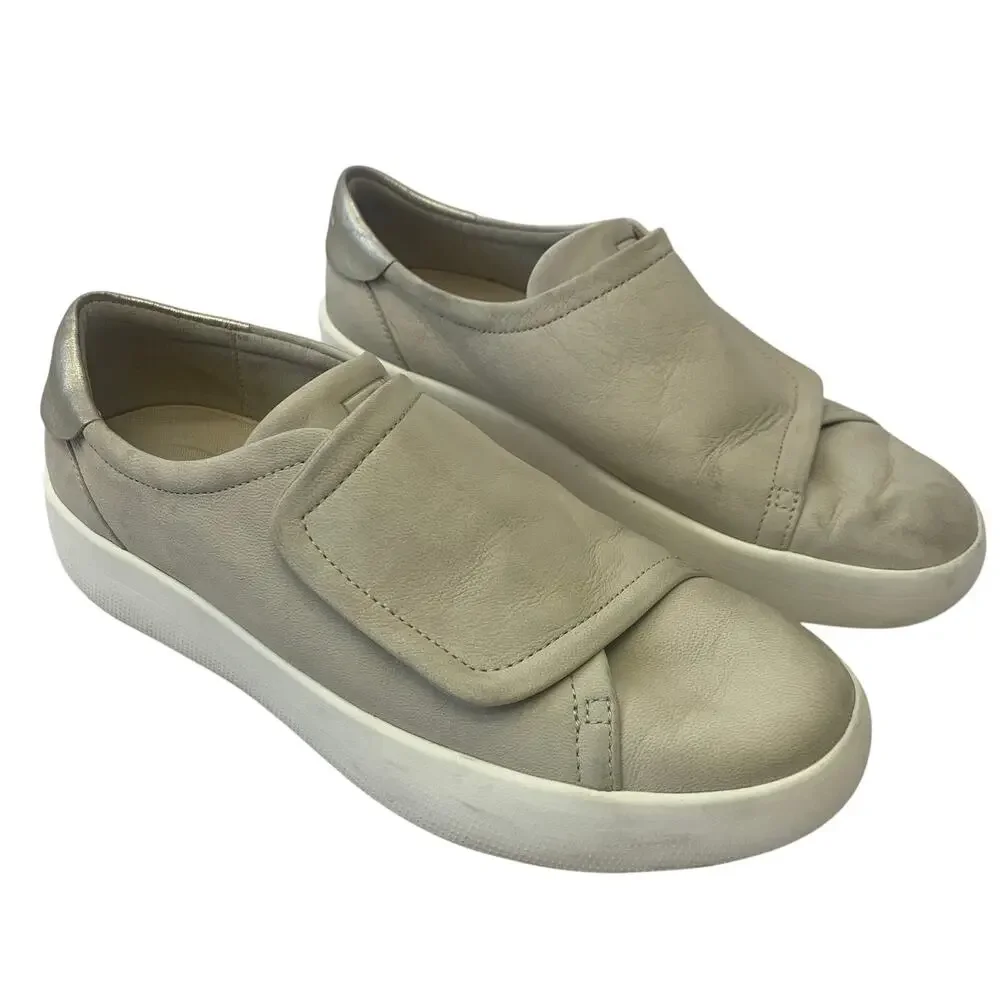 Cole Haan Womens 9.5 Grandpro Tennis Flatform Monk Sneakers Silver Gray Shoes